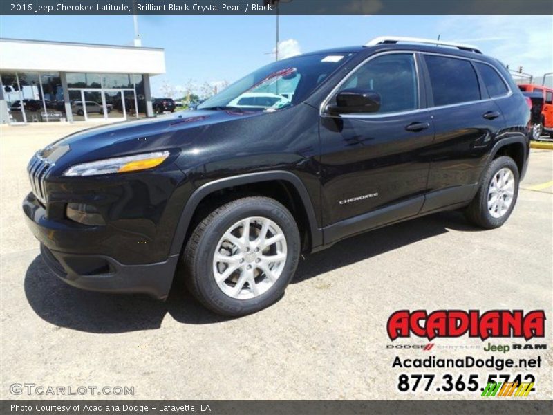 Brilliant Black Crystal Pearl / Black 2016 Jeep Cherokee Latitude