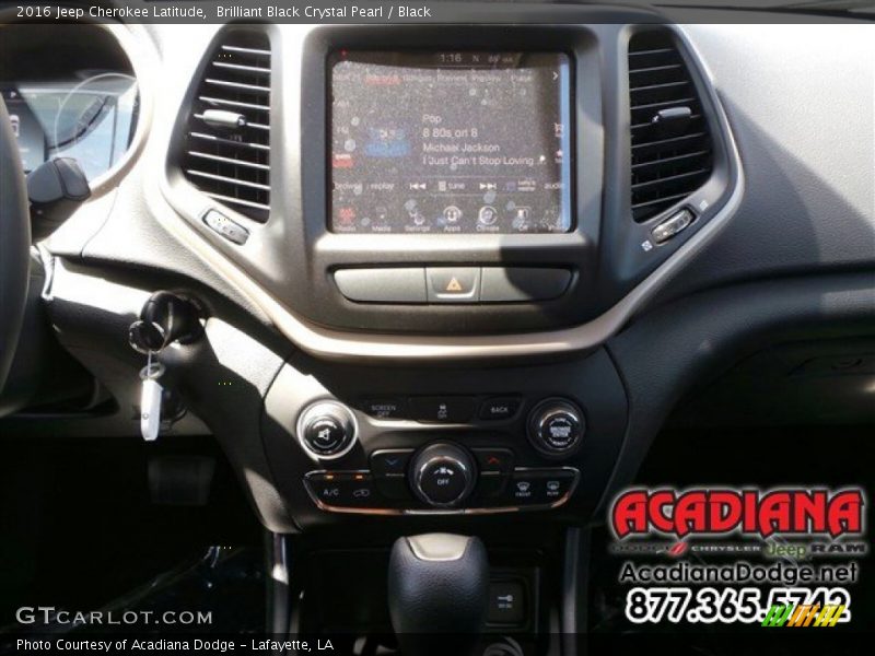 Brilliant Black Crystal Pearl / Black 2016 Jeep Cherokee Latitude