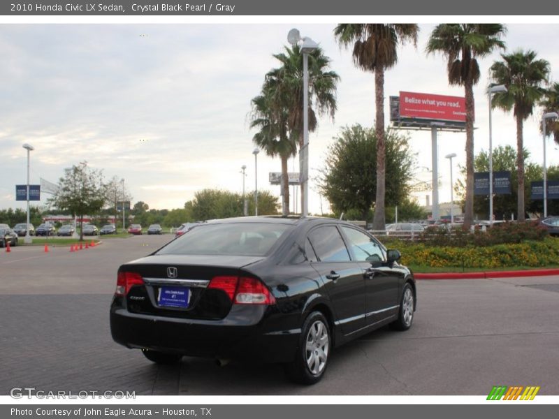 Crystal Black Pearl / Gray 2010 Honda Civic LX Sedan