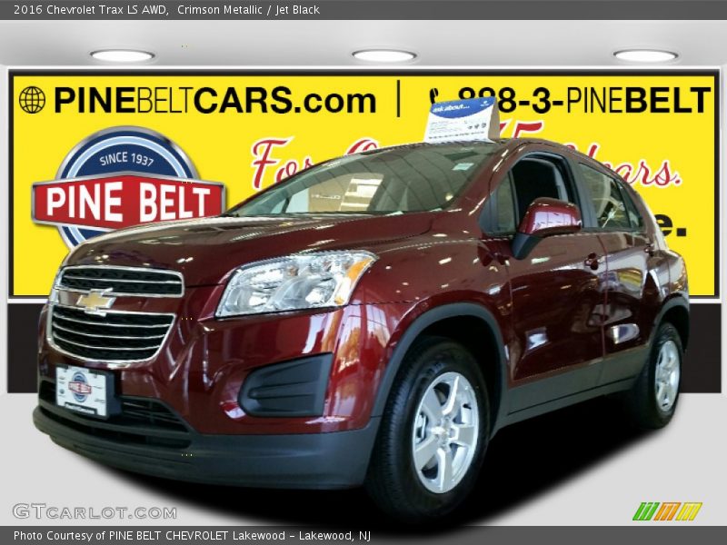 Crimson Metallic / Jet Black 2016 Chevrolet Trax LS AWD