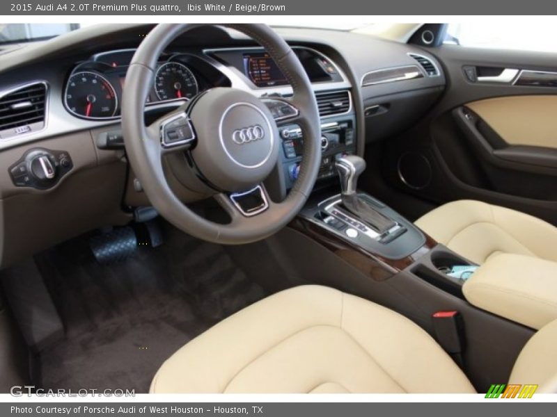 Ibis White / Beige/Brown 2015 Audi A4 2.0T Premium Plus quattro