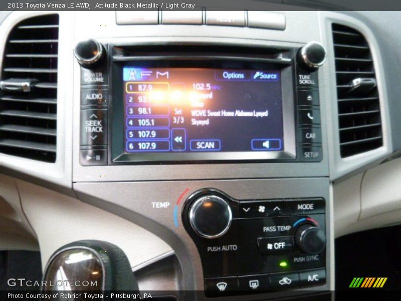 Attitude Black Metallic / Light Gray 2013 Toyota Venza LE AWD