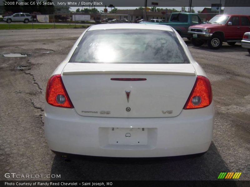 Ivory White / Ebony Black 2008 Pontiac G6 V6 Sedan