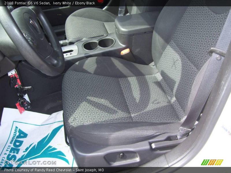 Ivory White / Ebony Black 2008 Pontiac G6 V6 Sedan