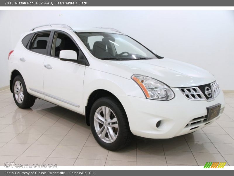 Pearl White / Black 2013 Nissan Rogue SV AWD