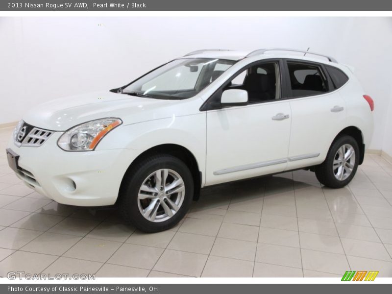 Pearl White / Black 2013 Nissan Rogue SV AWD