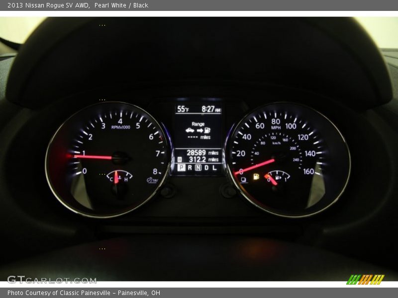 Pearl White / Black 2013 Nissan Rogue SV AWD