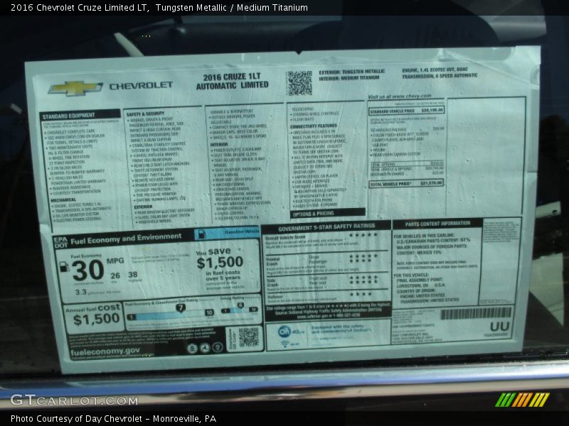 Tungsten Metallic / Medium Titanium 2016 Chevrolet Cruze Limited LT