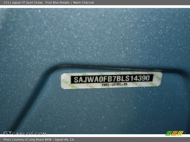 Frost Blue Metallic / Warm Charcoal 2011 Jaguar XF Sport Sedan