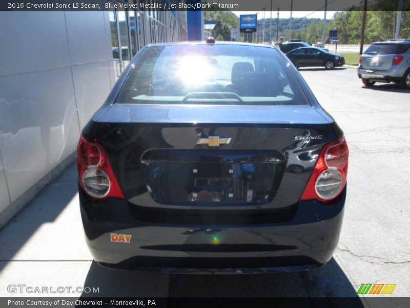 Blue Velvet Metallic / Jet Black/Dark Titanium 2016 Chevrolet Sonic LS Sedan