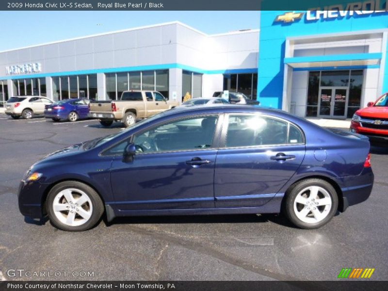 Royal Blue Pearl / Black 2009 Honda Civic LX-S Sedan