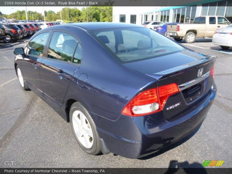 Royal Blue Pearl / Black 2009 Honda Civic LX-S Sedan