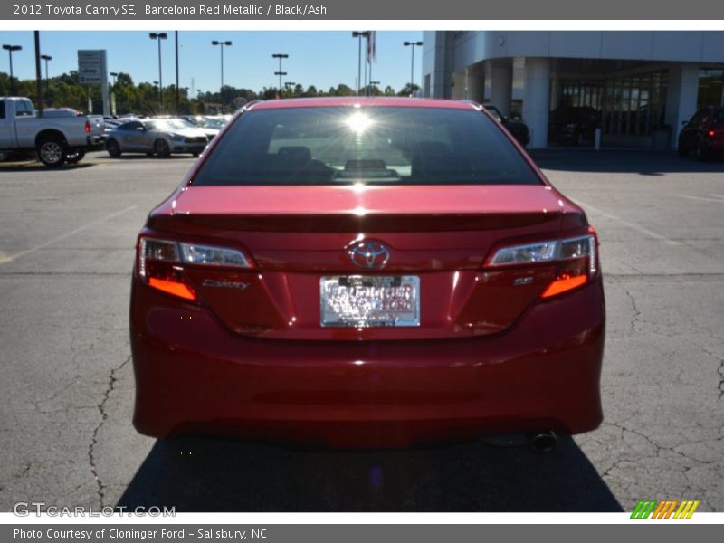 Barcelona Red Metallic / Black/Ash 2012 Toyota Camry SE