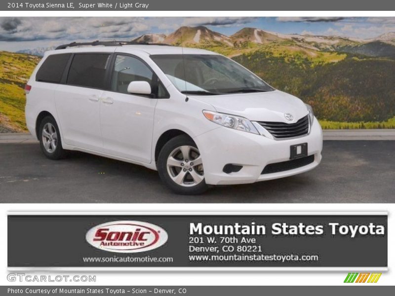 Super White / Light Gray 2014 Toyota Sienna LE