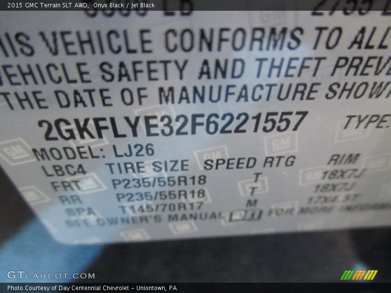 Onyx Black / Jet Black 2015 GMC Terrain SLT AWD