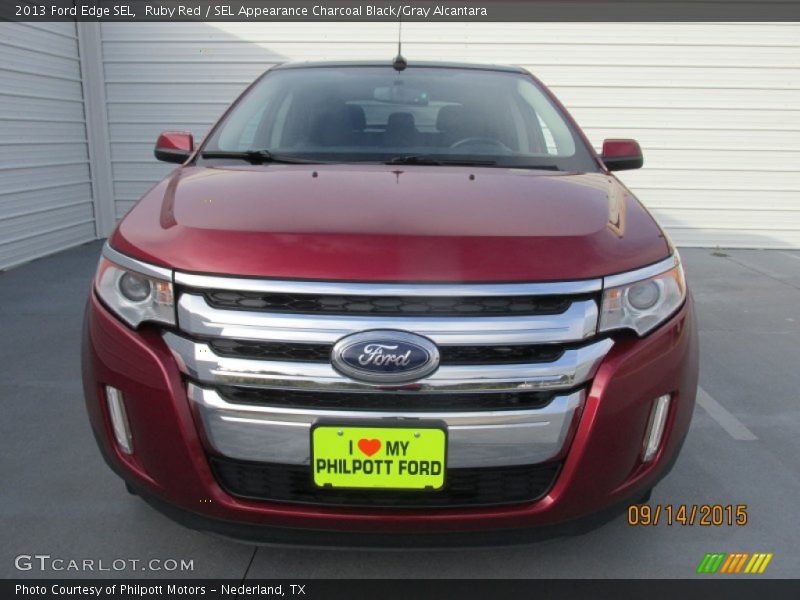 Ruby Red / SEL Appearance Charcoal Black/Gray Alcantara 2013 Ford Edge SEL
