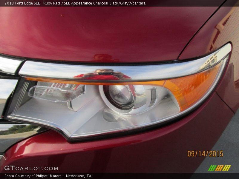 Ruby Red / SEL Appearance Charcoal Black/Gray Alcantara 2013 Ford Edge SEL
