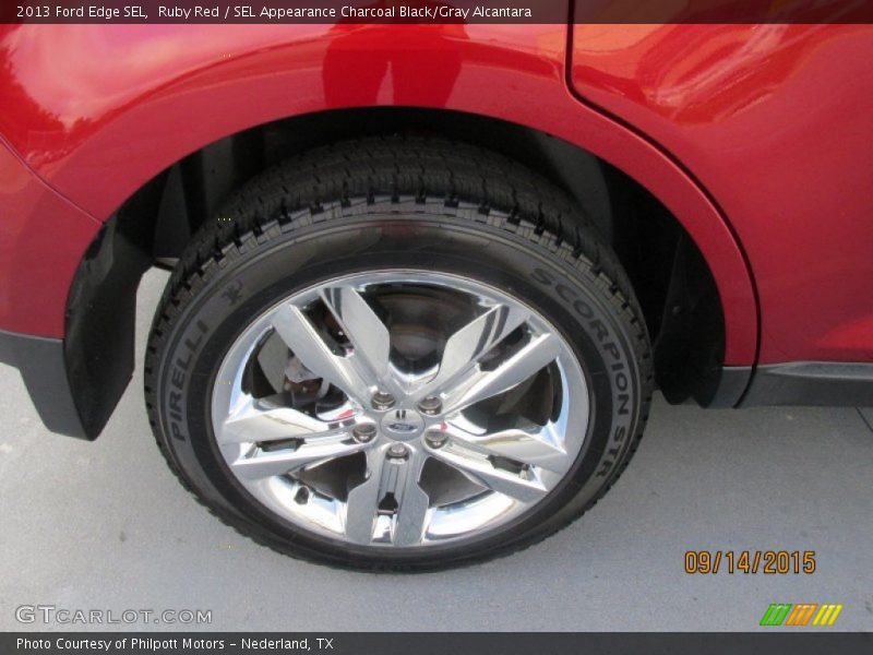 Ruby Red / SEL Appearance Charcoal Black/Gray Alcantara 2013 Ford Edge SEL