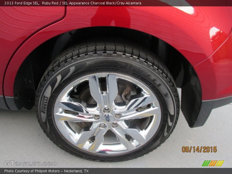Ruby Red / SEL Appearance Charcoal Black/Gray Alcantara 2013 Ford Edge SEL
