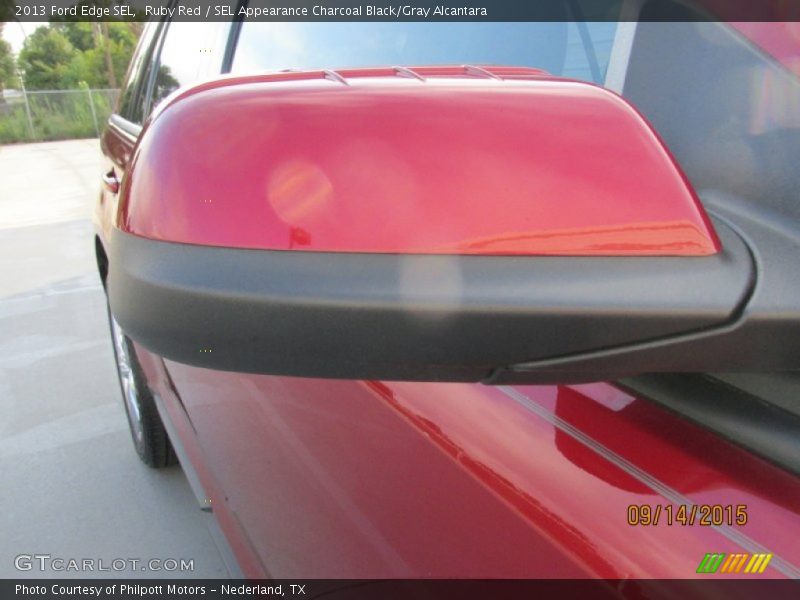Ruby Red / SEL Appearance Charcoal Black/Gray Alcantara 2013 Ford Edge SEL