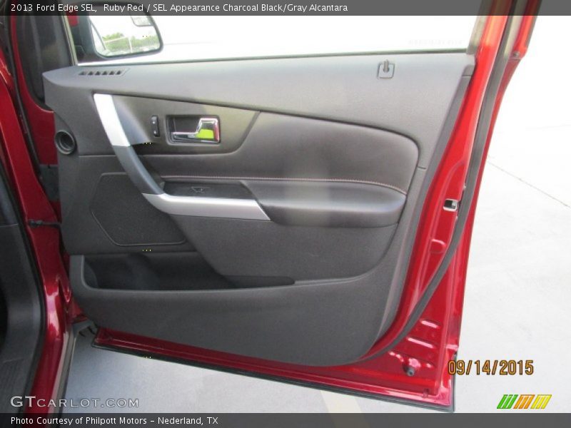 Ruby Red / SEL Appearance Charcoal Black/Gray Alcantara 2013 Ford Edge SEL