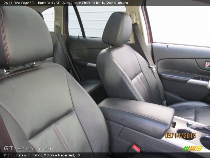 Ruby Red / SEL Appearance Charcoal Black/Gray Alcantara 2013 Ford Edge SEL