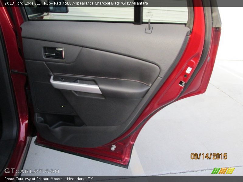 Ruby Red / SEL Appearance Charcoal Black/Gray Alcantara 2013 Ford Edge SEL