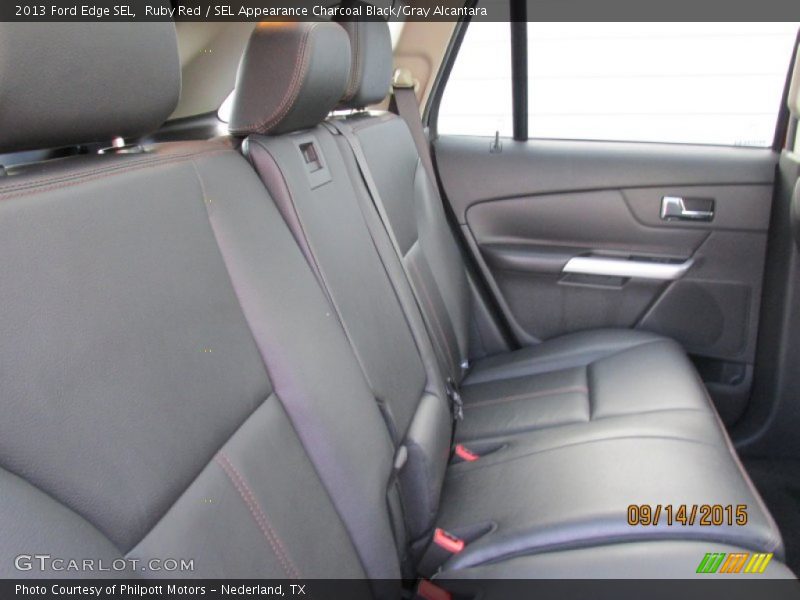 Ruby Red / SEL Appearance Charcoal Black/Gray Alcantara 2013 Ford Edge SEL