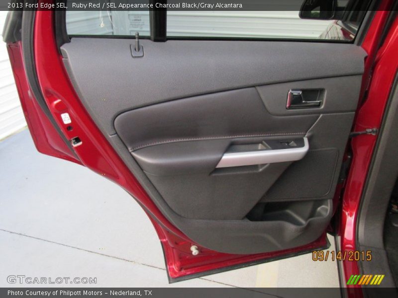 Ruby Red / SEL Appearance Charcoal Black/Gray Alcantara 2013 Ford Edge SEL