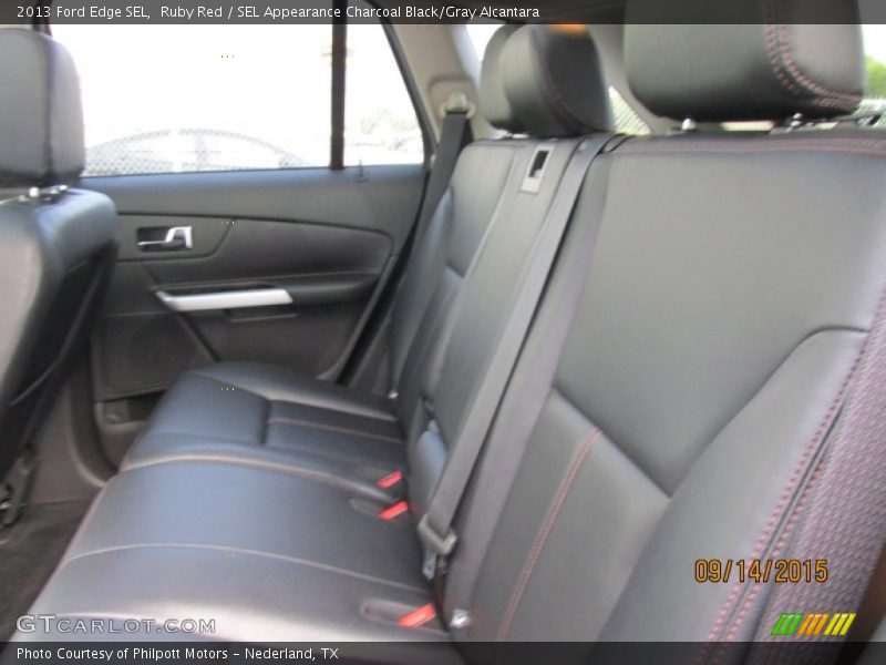 Ruby Red / SEL Appearance Charcoal Black/Gray Alcantara 2013 Ford Edge SEL