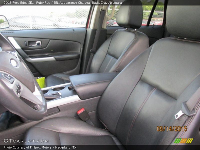 Ruby Red / SEL Appearance Charcoal Black/Gray Alcantara 2013 Ford Edge SEL