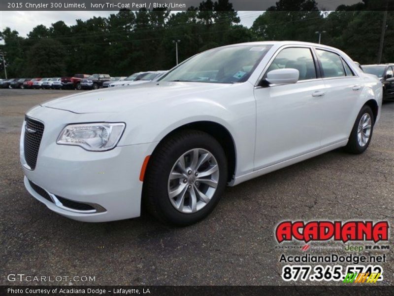 Ivory Tri-Coat Pearl / Black/Linen 2015 Chrysler 300 Limited