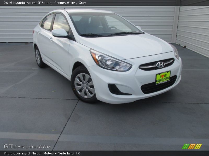 Century White / Gray 2016 Hyundai Accent SE Sedan