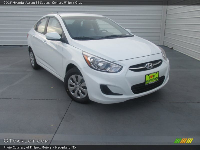Century White / Gray 2016 Hyundai Accent SE Sedan