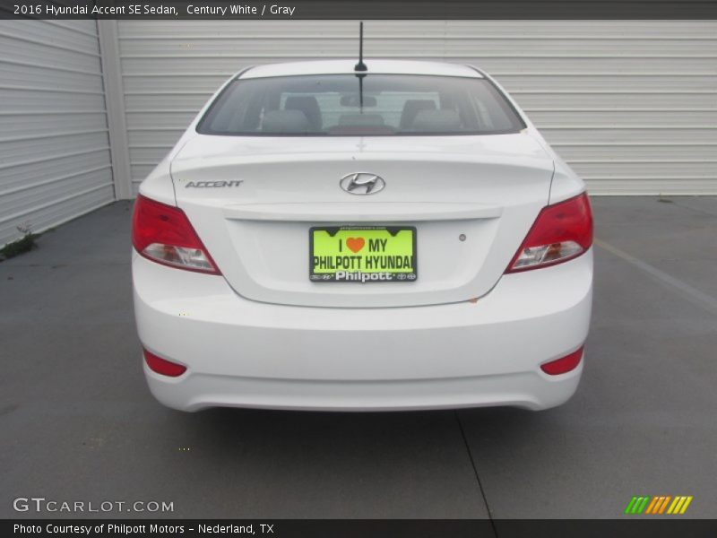 Century White / Gray 2016 Hyundai Accent SE Sedan