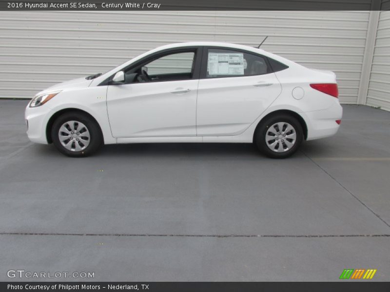 Century White / Gray 2016 Hyundai Accent SE Sedan
