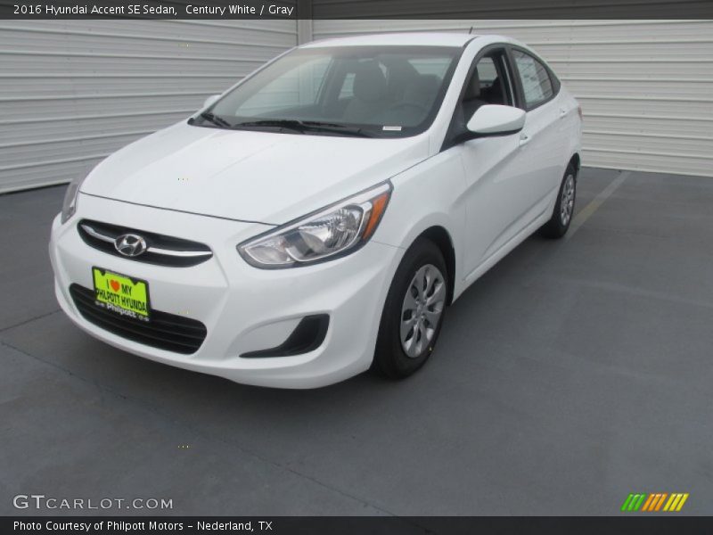 Century White / Gray 2016 Hyundai Accent SE Sedan