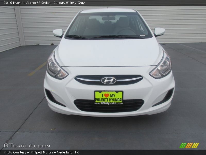 Century White / Gray 2016 Hyundai Accent SE Sedan