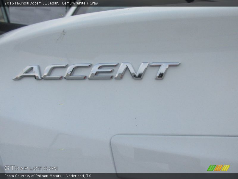 Century White / Gray 2016 Hyundai Accent SE Sedan