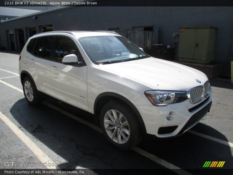 Alpine White / Saddle Brown 2016 BMW X3 xDrive28i