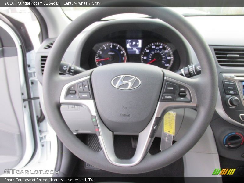 Century White / Gray 2016 Hyundai Accent SE Sedan