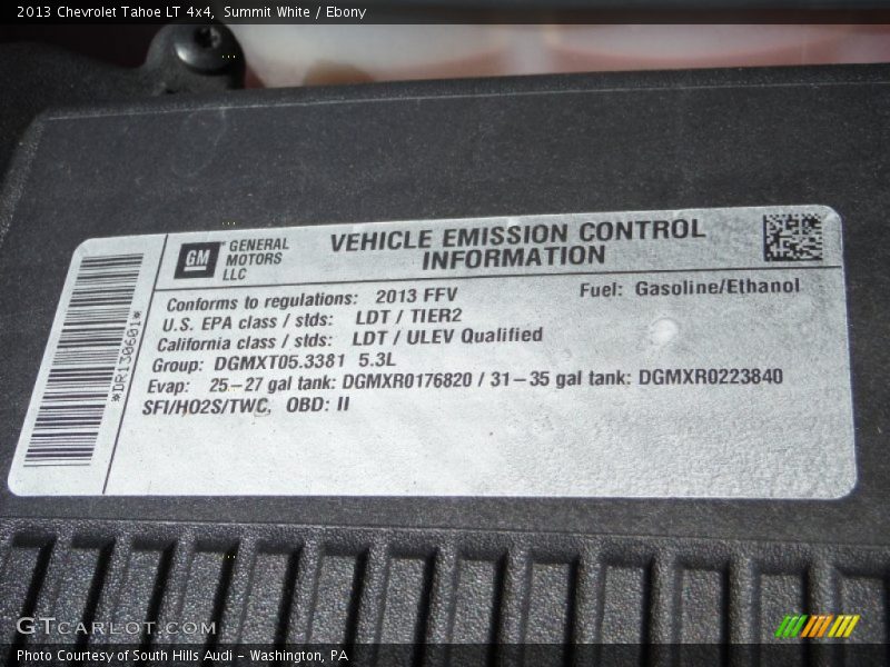 Summit White / Ebony 2013 Chevrolet Tahoe LT 4x4