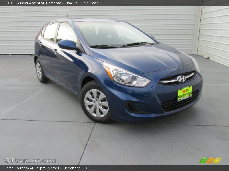 Pacific Blue / Black 2016 Hyundai Accent SE Hatchback