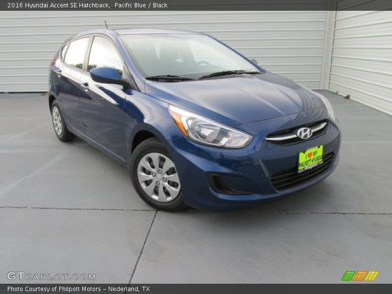 Pacific Blue / Black 2016 Hyundai Accent SE Hatchback