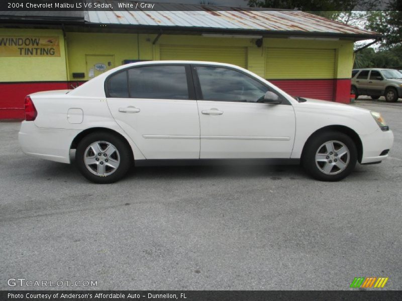 White / Gray 2004 Chevrolet Malibu LS V6 Sedan