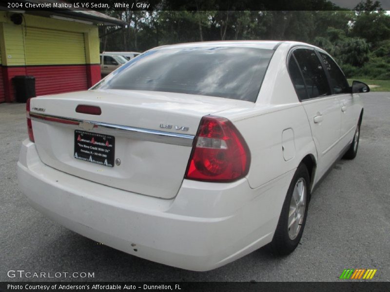 White / Gray 2004 Chevrolet Malibu LS V6 Sedan