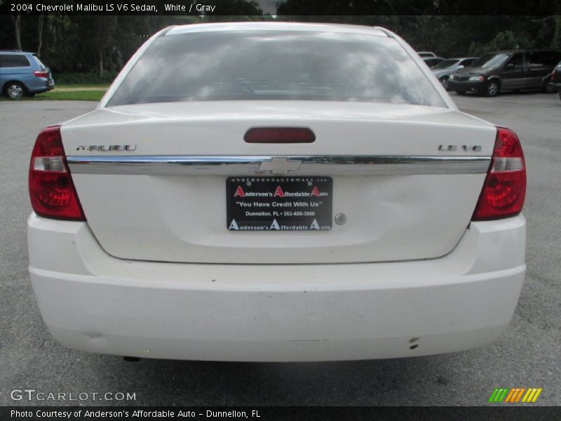 White / Gray 2004 Chevrolet Malibu LS V6 Sedan
