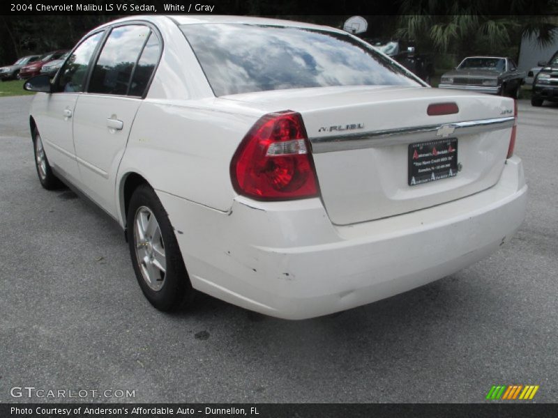 White / Gray 2004 Chevrolet Malibu LS V6 Sedan