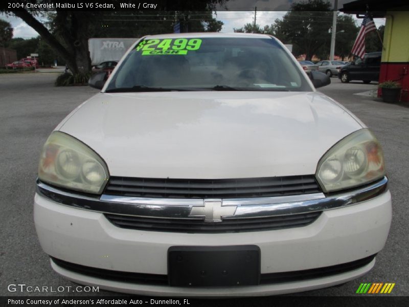 White / Gray 2004 Chevrolet Malibu LS V6 Sedan