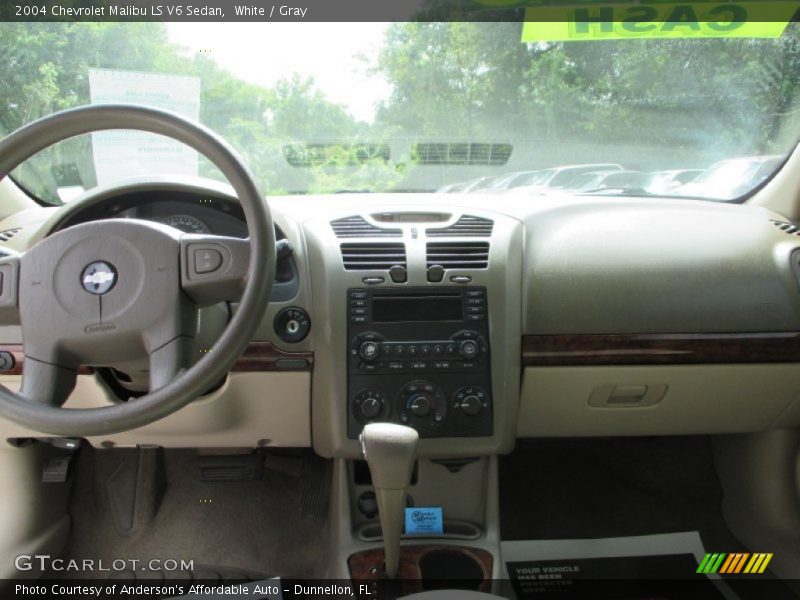 White / Gray 2004 Chevrolet Malibu LS V6 Sedan